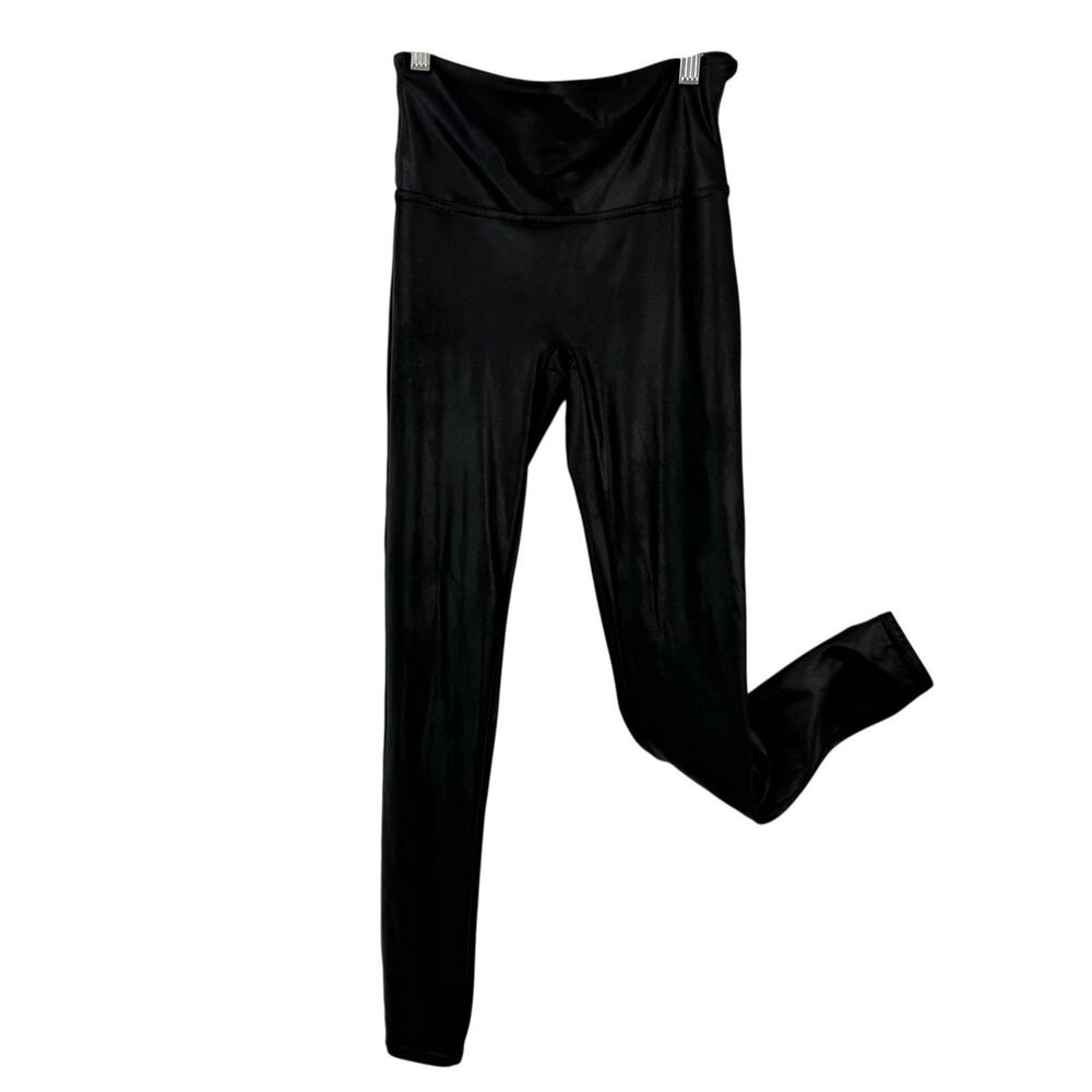 Spanx Faux Leather Leggings size Medium Black 30" Inseam 2437